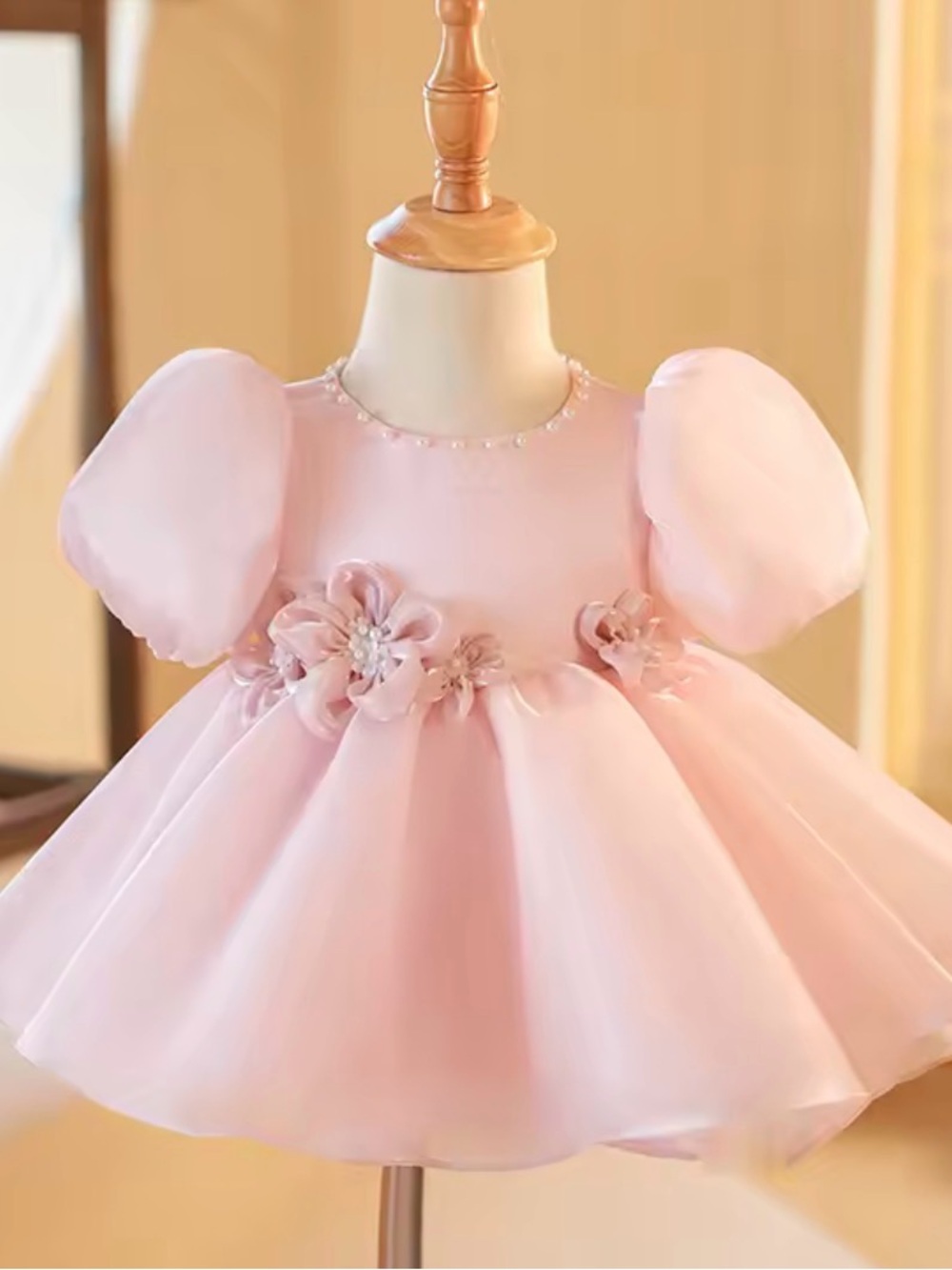 Pink Floral Tulle Party Dress for Girls